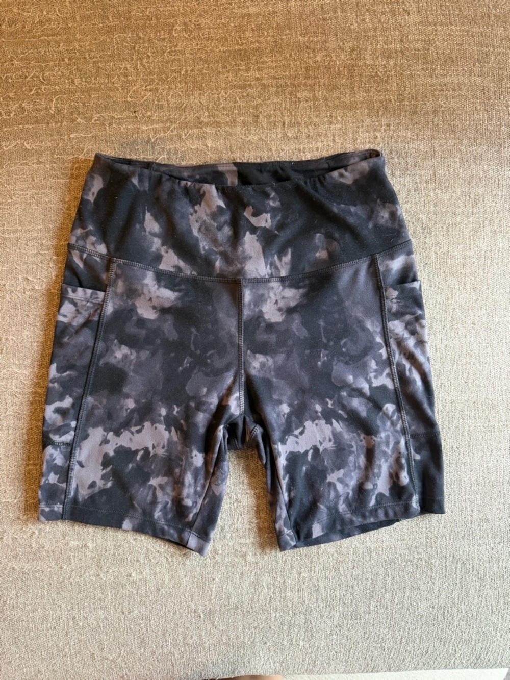 Danskin Camouflage High-Rise Bike Shorts